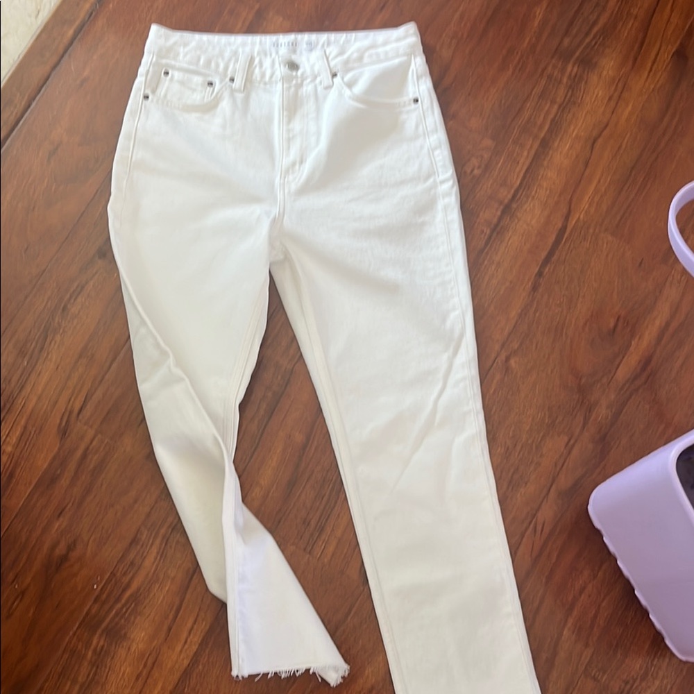 Topshop white Straight-Leg Jeans